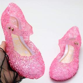 img 1 attached to 👑 L Peach Princess Sparkle Sandals: Stylish Dancing Girls' Shoes with Athletic Features