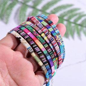 img 1 attached to 🌈 Hodea Thin Rope Unisex Anklet Bracelet - Adjustable Boho Surfer Anklet Handmade Beach Jewelry in Colorful Bohemian Style - 8 Piece Set