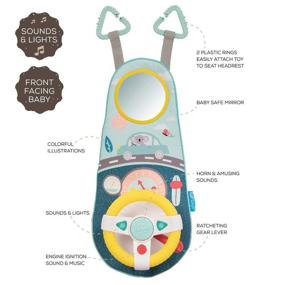 img 1 attached to Explore the Taf Toys Koala Car Wheel Toy: Enhance Toddler's Emotional Intelligence, Senses, and Motor Skills through Early Age Driving Imitation, Buttons Operated Sounds & Lights, and a Baby Safe Mirror!