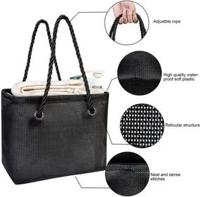 img 3 attached to 🚿 Convenient Portable Shower Caddy for Dorms: College Room Essentials with Bathroom Mesh Bottom Tote Bag