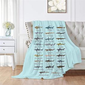 img 4 attached to 🦈 Mystcover Shark Alphabet Sofa Couch Throw Blanket - Soft Flannel Decorative Lightweight Microfiber, Cozy & Warm, Suitable for All Seasons, 60x50 Inch - Ideal for Teens