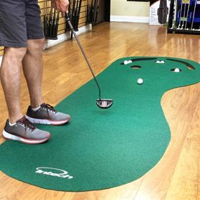 img 2 attached to 🏌️ Intech 3 Hole Portable Golf Putting Mat Green: Enhance Your Putting Skills Anywhere