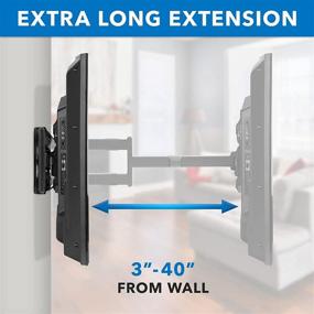 img 2 attached to 🖥️ Mount-It! Long Arm TV Mount with Full Motion Wall Bracket, 40 inch Extension Articulating Arm, Fits Screen Sizes 42-80 Inch, VESA 800x400mm Compatible, Holds up to 110 lbs