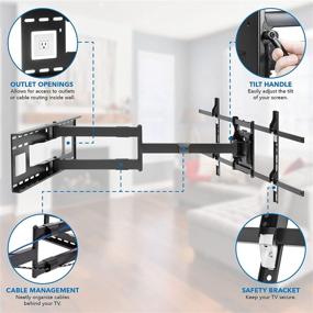 img 1 attached to 🖥️ Mount-It! Long Arm TV Mount with Full Motion Wall Bracket, 40 inch Extension Articulating Arm, Fits Screen Sizes 42-80 Inch, VESA 800x400mm Compatible, Holds up to 110 lbs