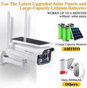 img 3 attached to 📷 AMTIFO Solar Wireless Security Camera Outdoor: HD 1080P Color Night Vision, Rechargeable Battery, IP66 Waterproof, 2-Way Audio, PIR and Rada Motion Sensor - W5