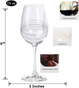 img 3 attached to 🍷 Bezrat Classic Stemmed Wine Glasses - Exquisite Crystal Glassware - Ideal for Red or White Wines - Set of 6 Elegant Drinking Goblets