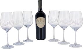 img 2 attached to 🍷 Bezrat Classic Stemmed Wine Glasses - Exquisite Crystal Glassware - Ideal for Red or White Wines - Set of 6 Elegant Drinking Goblets