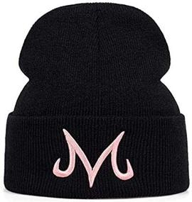 img 2 attached to 🧢 Jun New Brand Majin Buu Winter Hat - Pink and Black Cotton Knitted Beanie for Enhanced SEO