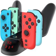 🔌 nexigo latest charging dock: efficient charging station for 4 switch joy-con controllers & pro controller - with led indicators and usb type-c charging cable (black) logo