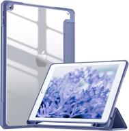 📱 mastten ipad 9th/8th/7th gen case with pencil holder, 10.2-inch clear back cover, trifold stand, auto sleep/wake, blue gray - compatible with ipad case 2021/2020/2019 логотип