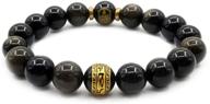 🍀 enhance luck and wealth with mayting 10mm feng shui black obsidian wealth bracelet - the perfect gift for him! logo