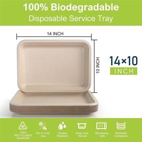 img 3 attached to 🍽️ BangShou Compostable Heavy-Duty Paper Plates: 14-Inch Disposable Waterproof & Oil-Proof Trays - 30 Pack