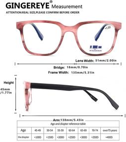 img 3 attached to 👓 Women's Comfortable Pink Fashion Square Readers with Spring Hinge - Blue Light Blocking Computer Reading Glasses