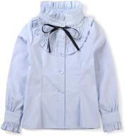 👑 princess lace collar girls' blouse with bowknot - long sleeve ruffle shirt logo