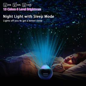 img 3 attached to 🌌 MirrorMoon Star Projector: Ultimate Galaxy Room Light with Bluetooth Music Speaker and Nebula Cloud/Ocean Wave Projector - Perfect for Bedroom Ceiling, Game Rooms, Home Party | Black