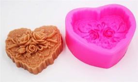 img 1 attached to 🌹 Rose Heart-shaped Silicone Soap Mold for Handmade Crafts and DIY Soap Making