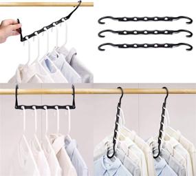 img 4 attached to 👚 Effortlessly Maximize Closet Space with HOUSE DAY Black Magic Hangers - Pack of 10 Space-Saving Clothes Hangers for Heavy Garments