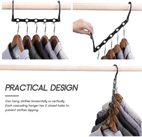 img 2 attached to 👚 Effortlessly Maximize Closet Space with HOUSE DAY Black Magic Hangers - Pack of 10 Space-Saving Clothes Hangers for Heavy Garments