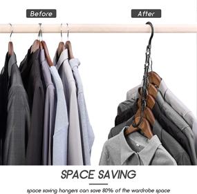 img 3 attached to 👚 Effortlessly Maximize Closet Space with HOUSE DAY Black Magic Hangers - Pack of 10 Space-Saving Clothes Hangers for Heavy Garments