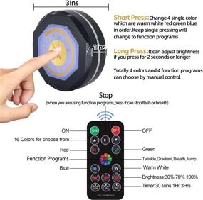 img 2 attached to Puck Lights Battery Operated, GANA 6 Pack Color Changing Under Cabinet Lighting - Battery Powered Lights with Remote, 16 Colors and 4 Modes