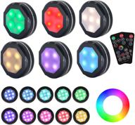 puck lights battery operated, gana 6 pack color changing under cabinet lighting - battery powered lights with remote, 16 colors and 4 modes логотип