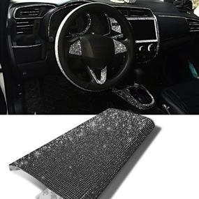 img 4 attached to 🚗 YGMONER Bling Crystal Rhinestone DIY Car Decoration Sticker - Available in Eleven Colors | 9.4 x 7.9'' | Black