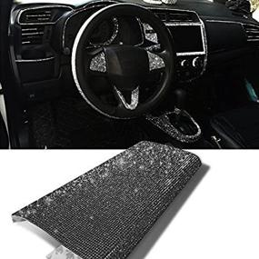 img 2 attached to 🚗 YGMONER Bling Crystal Rhinestone DIY Car Decoration Sticker - Available in Eleven Colors | 9.4 x 7.9'' | Black