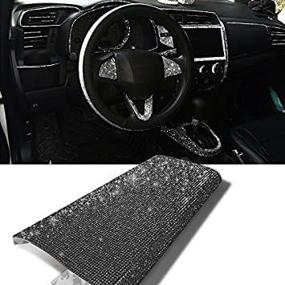 img 1 attached to 🚗 YGMONER Bling Crystal Rhinestone DIY Car Decoration Sticker - Available in Eleven Colors | 9.4 x 7.9'' | Black