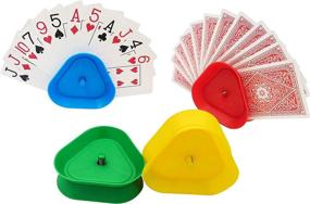 img 3 attached to YH Triangle Shaped Hands-Free Poker Card Rack Holder Set: Organize Your Cards with Style