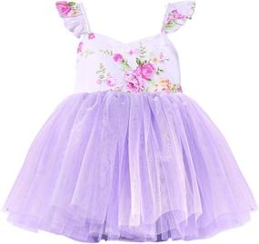 img 4 attached to Flofallzique Summer Baby Girls Dress: Floral 🌸 Tulle for Wedding, Birthday, Toddler Tea Party & Tutu