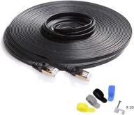 🔌 cablegeeker cat7 shielded ethernet cable 100ft (highest speed cable) + free clips and straps - black computer cord for router xbox, supports cat5/cat6 network, 600mhz, 10gbps logo