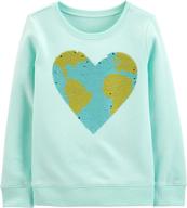 💫 sparkle and style: oshkosh b'gosh girls' sequin crew neck sweatshirt logo