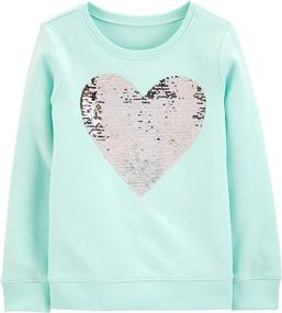 img 1 attached to 💫 Sparkle and Style: OshKosh B'Gosh Girls' Sequin Crew Neck Sweatshirt