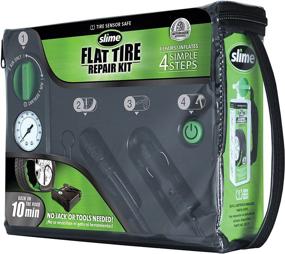 img 1 attached to Slime 50122 Flat Tire Puncture Emergency Kit: Sealant, Inflator Pump & 10 Min Fix for Cars & Highway Vehicles