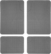 fh group f11300gray anti-slip all weather floor mats: premium checker style gray mats for maximum protection logo