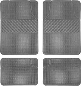 img 4 attached to FH Group F11300GRAY Anti-Slip All Weather Floor Mats: Premium Checker Style Gray Mats for Maximum Protection