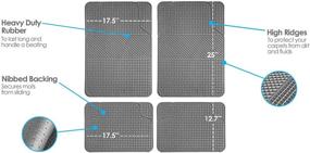 img 1 attached to FH Group F11300GRAY Anti-Slip All Weather Floor Mats: Premium Checker Style Gray Mats for Maximum Protection