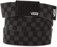 vans deppster belt in black charcoal - men's accessory logo