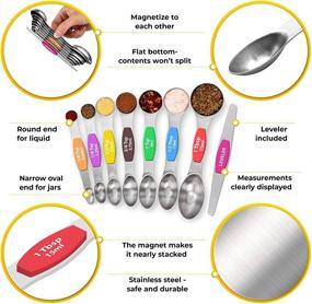 img 1 attached to Premium Stainless Steel Measuring Cups and Spoons Set - 13 Pieces with 5 Nesting Cups and 8 Stackable Spoons (steel)