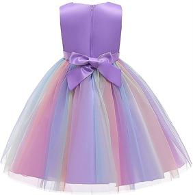 img 3 attached to Mesmerizing Super Fairy Flower Girls Sequin Mesh Tulle Rainbow Party Dress: A Princess-worthy Lace Ball Gown