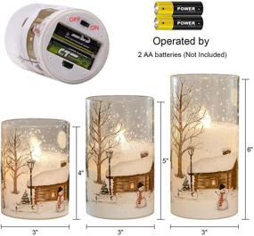 img 3 attached to 🕯️ DRomance Holiday LED Window Pillar Decor Candles - Set of 3 Real Wax Flickering Flameless Candles with Snowman Decal, Battery Operated and Timer, 10-Key Remote Control Included, 3 x 4, 5, 6 Inches