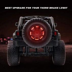 img 3 attached to 🚗 AUDEXEN Third Brake Light for Jeep Wrangler JK/JKU 2007-2018, YJ/TJ/LJ 1987-2018 - Cool Red Brake Lights Decoration and Spare Tire Wheel Light