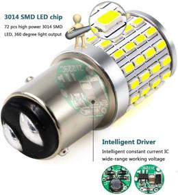 img 3 attached to 🔆 Phinlion 2000 Lumens LED 1157 Bulbs - Ultra Bright 3014 72-SMD 2357 7528 BAY15D 1157 LED Bulb for Backup Reverse, Turn Signal, Brake Stop, Tail Lights - 6000K Xenon White