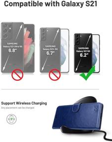 img 3 attached to 📱 Dark Blue OCASE Galaxy S21 5G Wallet Case: RFID Blocking PU Leather Flip Folio with Kickstand and Card Holders, Shockproof TPU Inner Shell Phone Cover