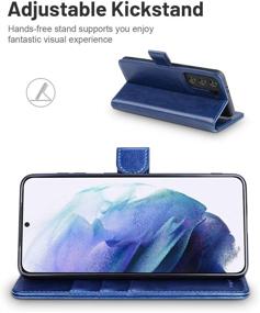 img 1 attached to 📱 Dark Blue OCASE Galaxy S21 5G Wallet Case: RFID Blocking PU Leather Flip Folio with Kickstand and Card Holders, Shockproof TPU Inner Shell Phone Cover