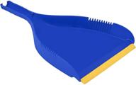 superio clip-on dustpan - blue plastic, heavy-duty design with easy grip and rubber edge - detailed sweeping debris, fits standard brooms - perfect for home & commercial dusting and cleaning tool (1) logo