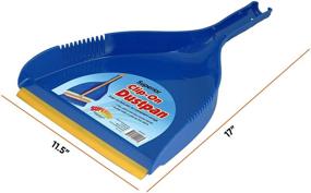 img 3 attached to Superio Clip-On Dustpan - Blue Plastic, Heavy-Duty Design with Easy Grip and Rubber Edge - Detailed Sweeping Debris, Fits Standard Brooms - Perfect for Home & Commercial Dusting and Cleaning Tool (1)