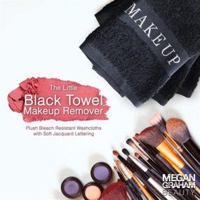 img 3 attached to 🧖 The Little Black Towel - Luxurious Makeup Remover Cloth: Gentle Face Wash, Eye Liner & Mascara Removal, plus Foundation Eraser. Bleach Resistant, Soft Jacquard Lettering, Pack of 4