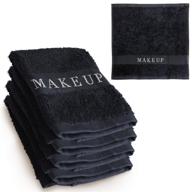 🧖 the little black towel - luxurious makeup remover cloth: gentle face wash, eye liner & mascara removal, plus foundation eraser. bleach resistant, soft jacquard lettering, pack of 4 logo