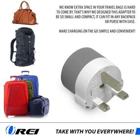 img 2 attached to 🔌 OREI UK, Ireland, Dubai Power Plug Adapter with 2 USA Inputs - Travel 3 Pack - Type G (US-7) - Fuse Protected, Grounded & Safe - Cell Phones, Laptop, Camera Chargers, CPAP & More